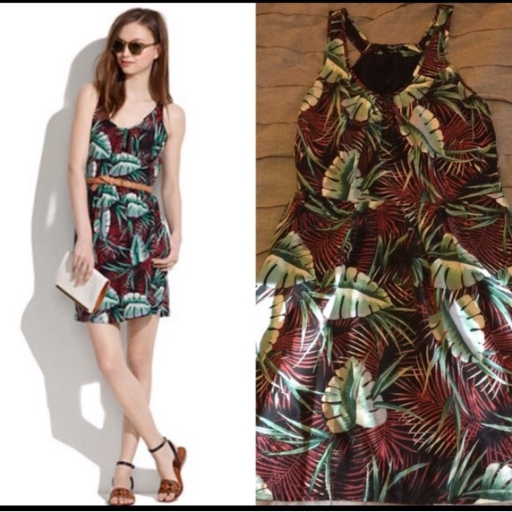 SOLD - Madewell tropical dress with pockets! Size 4